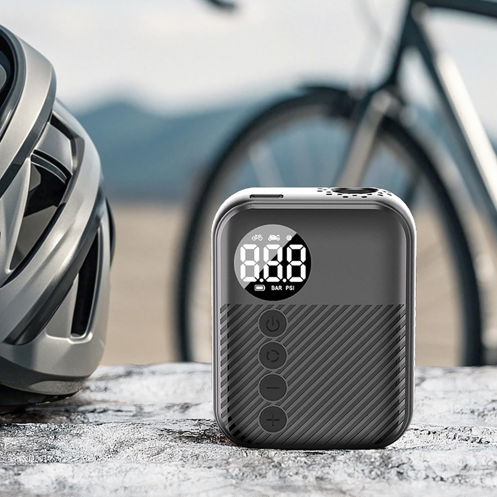 Inflador de neumáticos portátil con pantalla digital, bombas de aire de mano para bicicletas de carretera, montaña, neumáticos de motocicleta, pelotas y equipo deportivo al aire libre