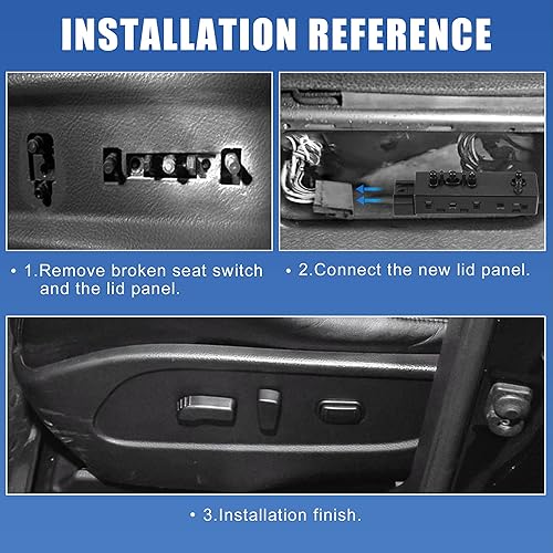 Miniatura 6 de X AUTOHAUX Control de interruptor de asiento eléctrico de 8 vías delantero izquierdo para GMC Sierra 1500 para Chevy Silverado 1500 07-13 para