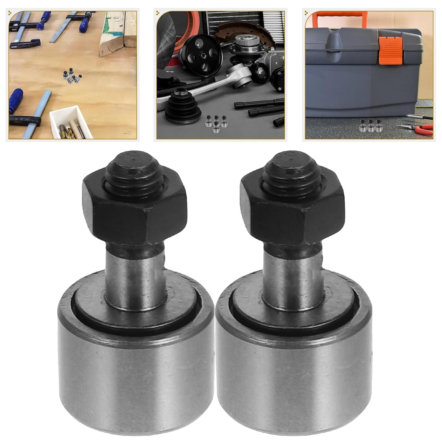 MAGICLULU 4pcs Heavy Duty Steel Cam Follower Needle Roller Bearings Bolt Type Track Runner for Machine Tools and 3D Printers Industrial Linear Components