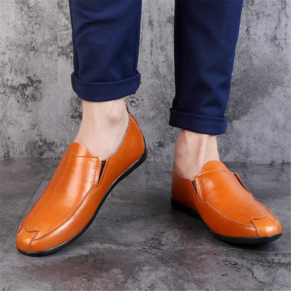 Mocasines Hombre Formal Moda Boda Artesanal Antideslizantes Negocios Zapatos Originales,Rojo Marrón 47 EU