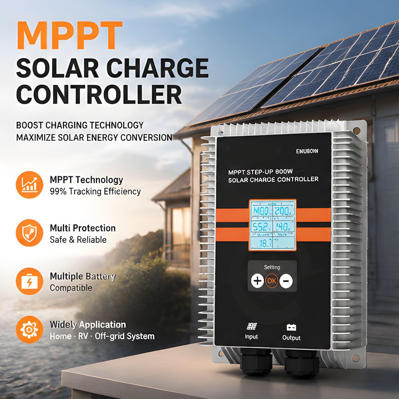 Contrôleur solaire de tension MPPT d'entrée 18-65 V 30 A