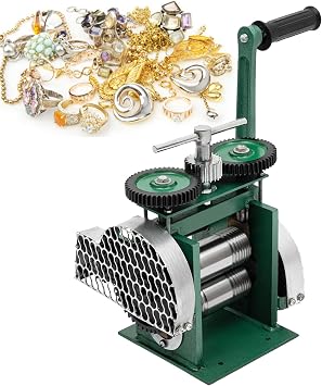 Jewelry Rolling Mill Machine, 3-in-1 Multifunctional Rolling Mill, Jewelry Making Press Rolling Mill Square Flat Semicircle Pattern Metal Sheet Marking DIY Tool