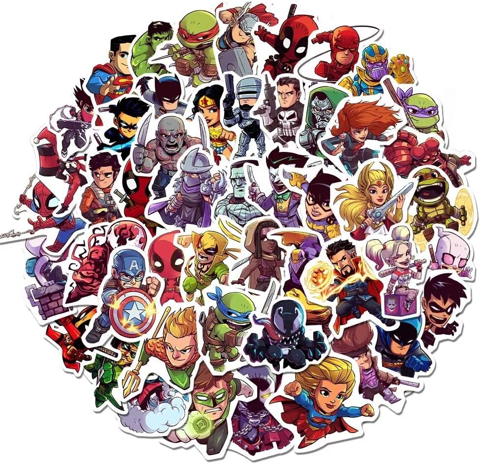 HNTR Superhero Stickers Hero Stickers Collection Ultimate Legends Stickers, Mega Superhero