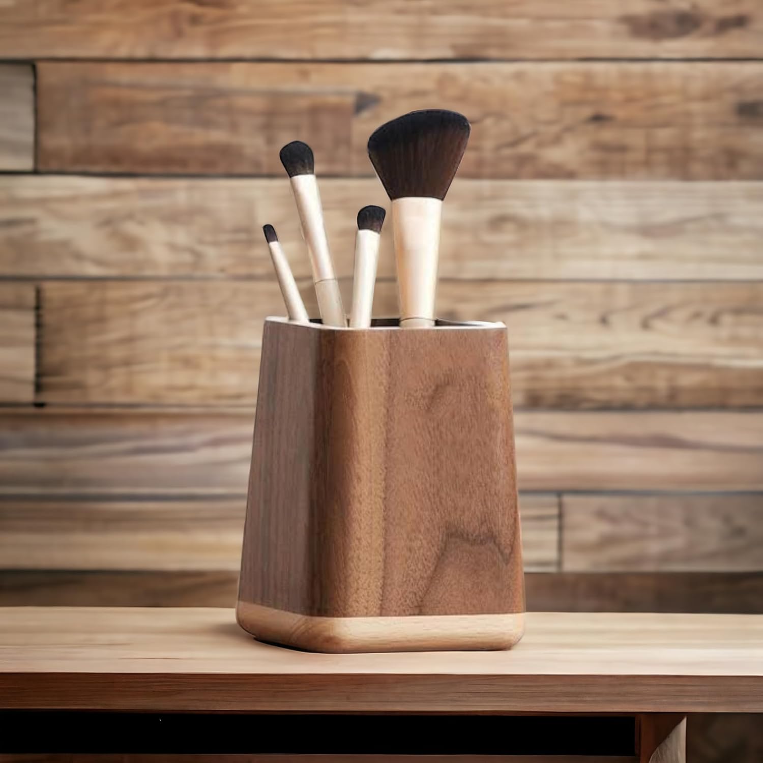 Wooden Pen Holder Desktop Stationery Storage Box Large Capacity Office Organizer Storage Pen Stand