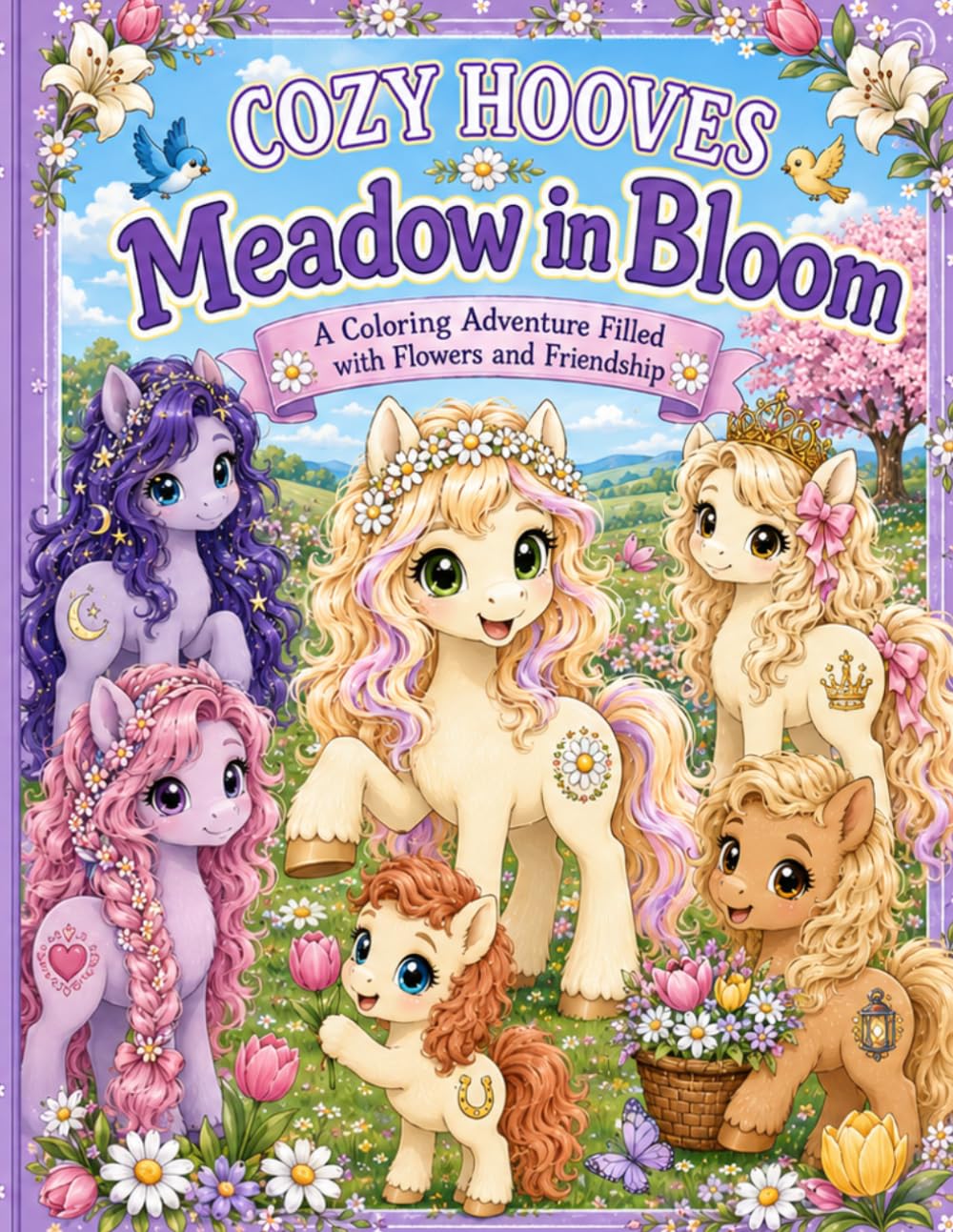 Cozy Hooves: Meadow in Bloom: A Coloring Adventure filled with Flowers and Friendship (Cozy Hooves Coloring Series)