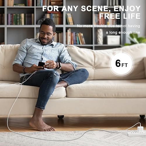 Miniatura 7 de Cargador para iPhone 15 de carga rápida, paquete de 2 cargadores de pared tipo C de 20 W, bloque de carga rápida con cable de carga USB C a C de 6