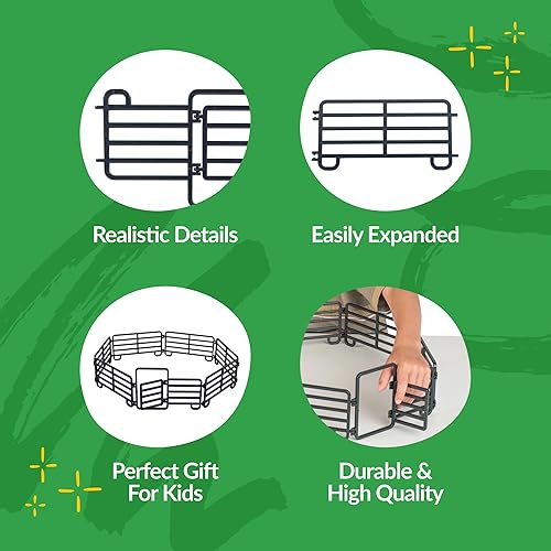 Miniatura 2 de Big Country Toys Juego de paneles de valla de corral de 7 piezas - escala 120 - Juguetes de granja - Paneles de valla de juguete