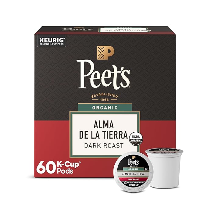 Peet's Coffee, USDA Organic Dark Roast Keurig K-Cup Pods, 100%