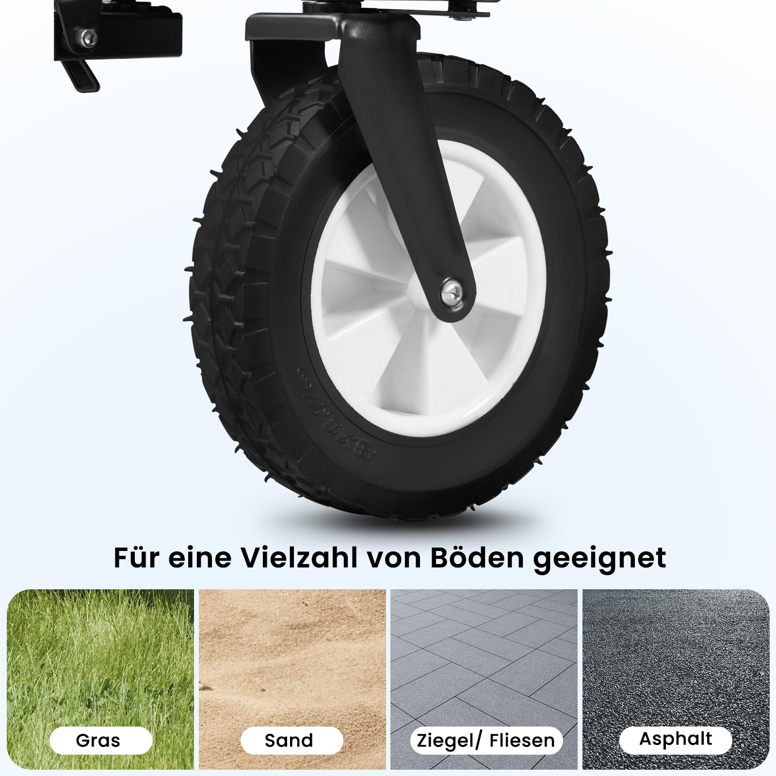 EUGAD Bollerwagen faltbar klappbar Transportkarre Handwagen mit 4 Rollen für Camping Einkaufen belastbar bis 80kg, Blau