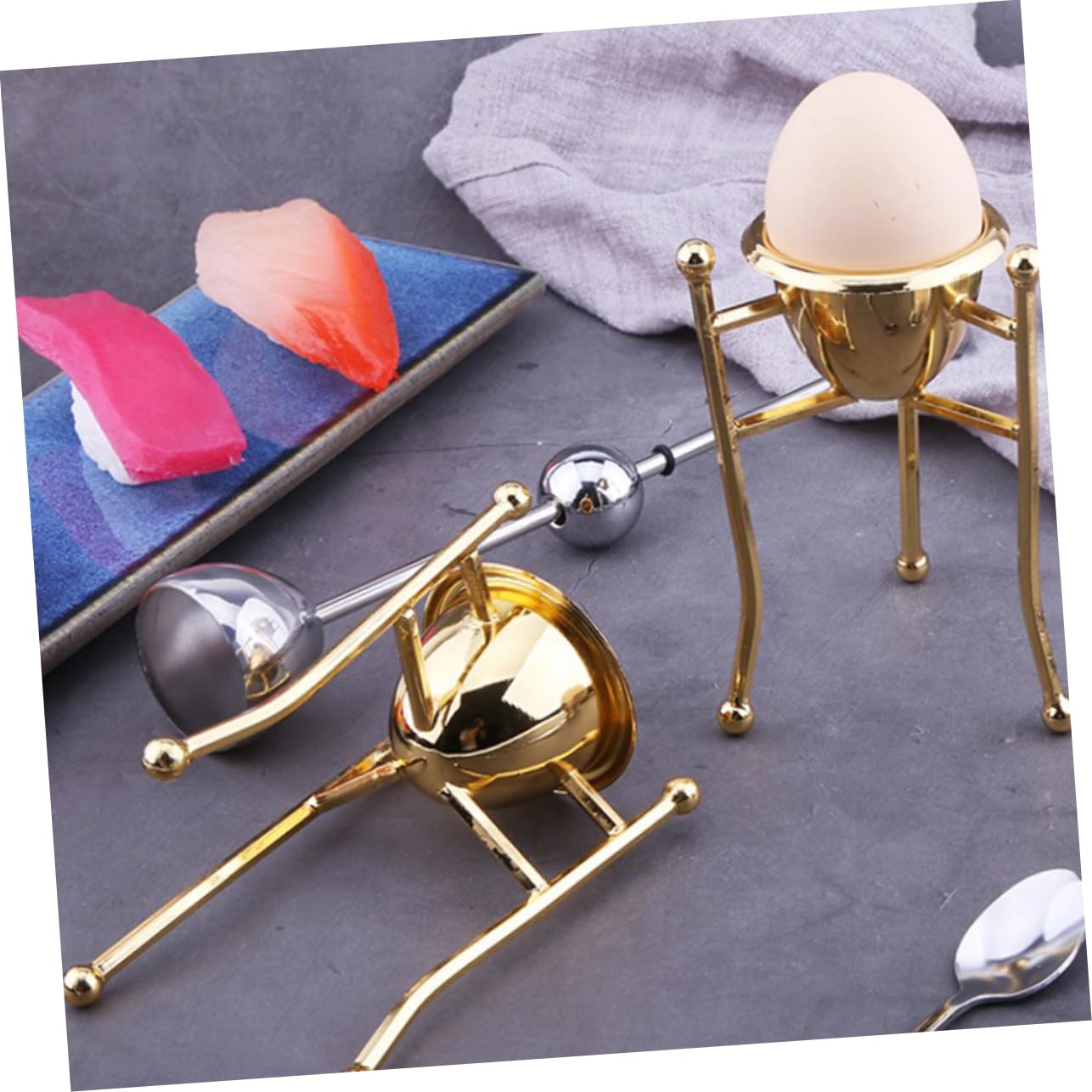 MAGICLULU 3pièces Support Œufs Cuivre Doré Porte-œufs Triangle Cuivre Pur Accessoire De Décoration De Cuisine Et Salle à Manger