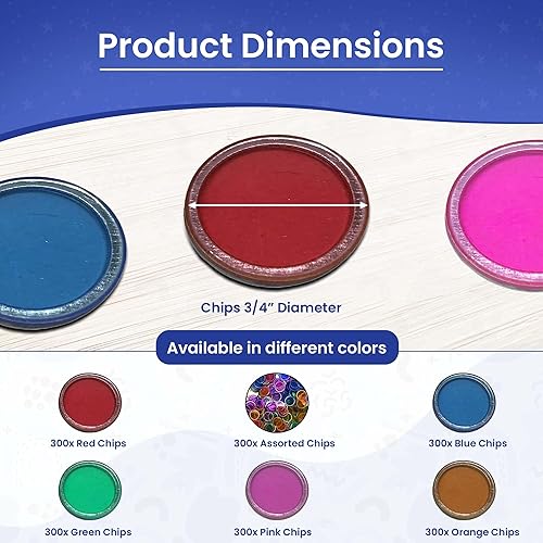 Miniatura 8 de MR CHIPS Varita magnética rosa hecha en Estados Unidos más 300 fichas de bingo 6 colores