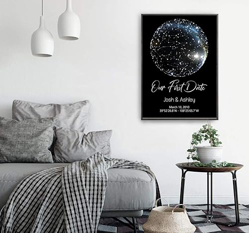 Miniatura 7 de STICKERSFORLIFE Cartel de constelaciones de mapa de estrellas personalizadas póster de cielo nocturno arte de pared regalo de ocasión especial