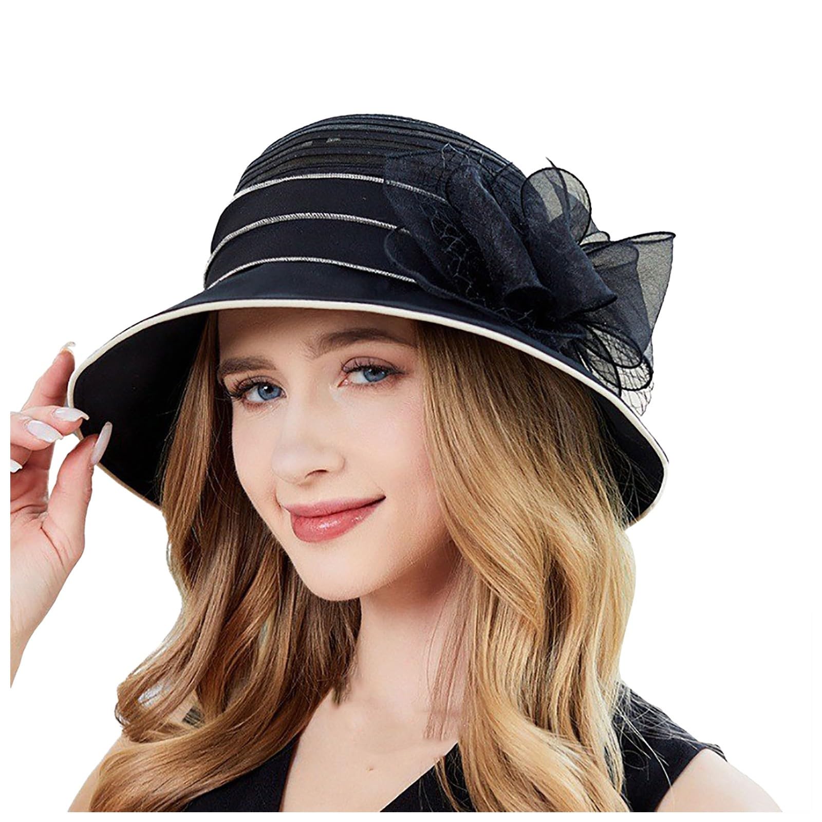 Fulidngzg Sombreros Mujer Verano Sombrero Paja Mujer Pamelas De Playa Protección UV Elegante Gorro Pescador Verano Sombrero Mujer Personalizado Sombrero Playa Protección Sol Gorro Pescador Mujer ala Ancha