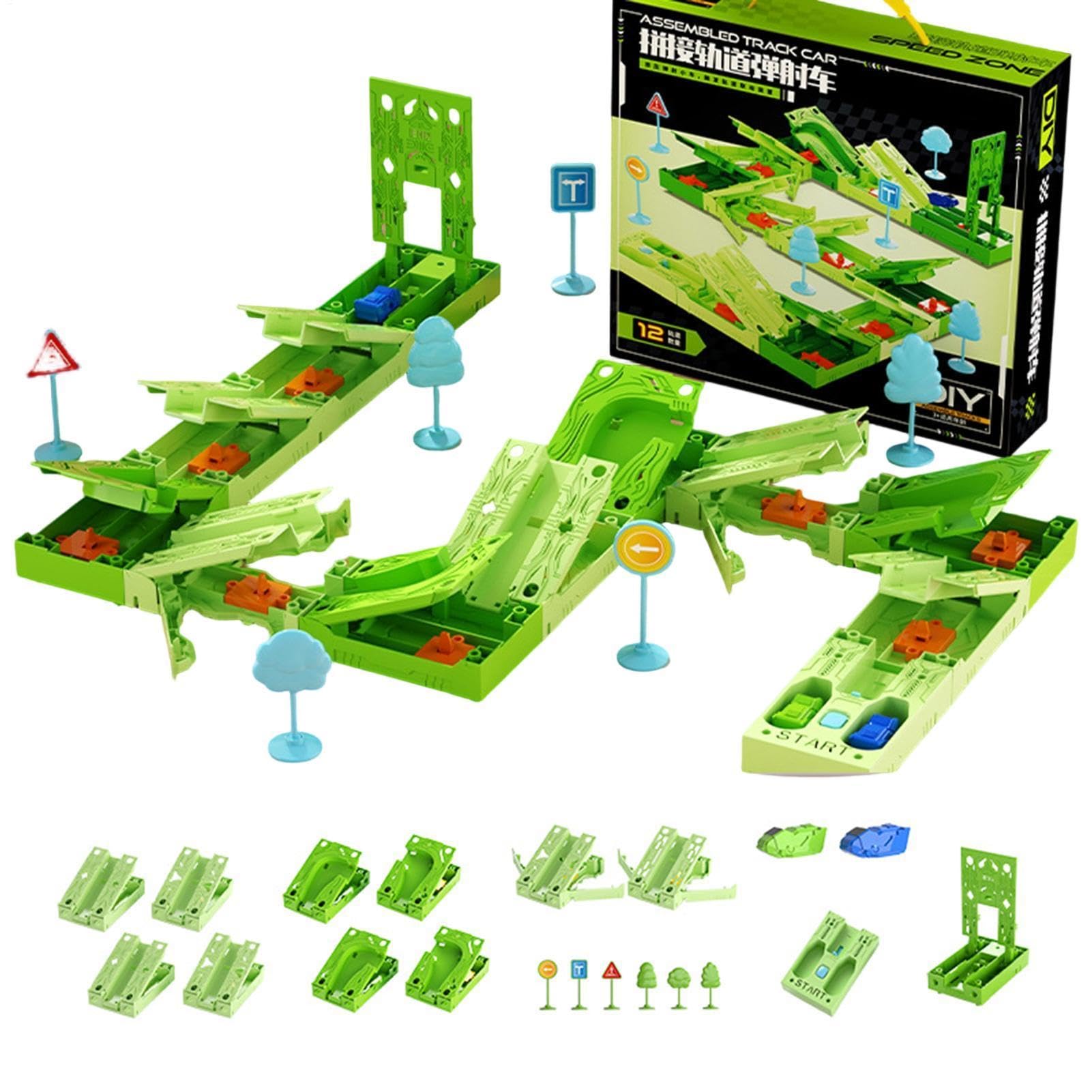 Kinder Autorennbahn Spielset Interaktives Flexibles Puzzle-Fahrzeug-Spiel | Spielzeug Autorennbahn Für Kinder ab 3 Jahren, und Mädchen, Zuhause, Vorschule, Reisen und Schule