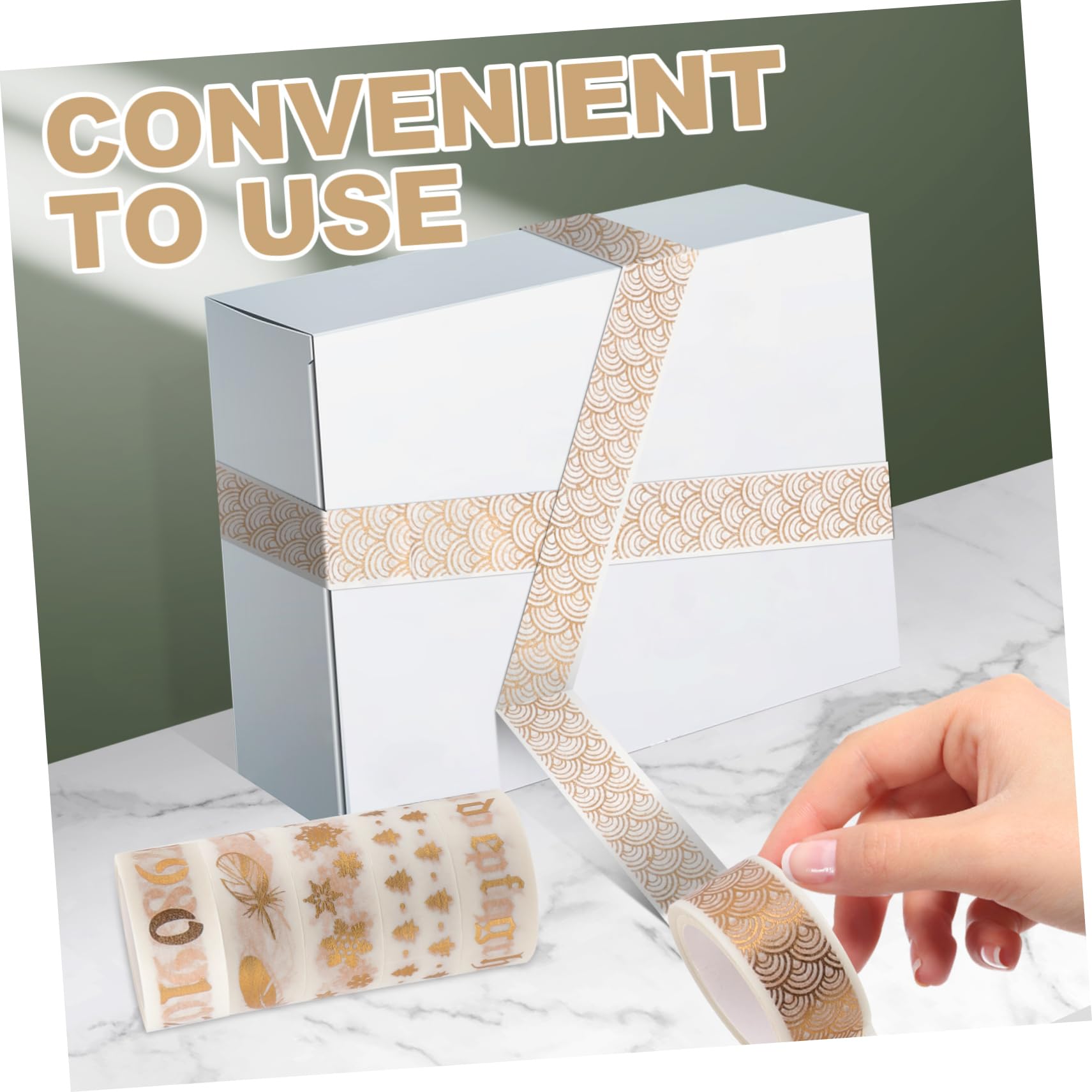 SHINEOFI 40rotoli Nastro Adesivo Decorativo Wasabi Con Motivo Lamina Oro Per Scrapbooking e Progetti Creativi Versatile Per Decorazioni Fai Da Te e Regali Adatto Album Fotografici e