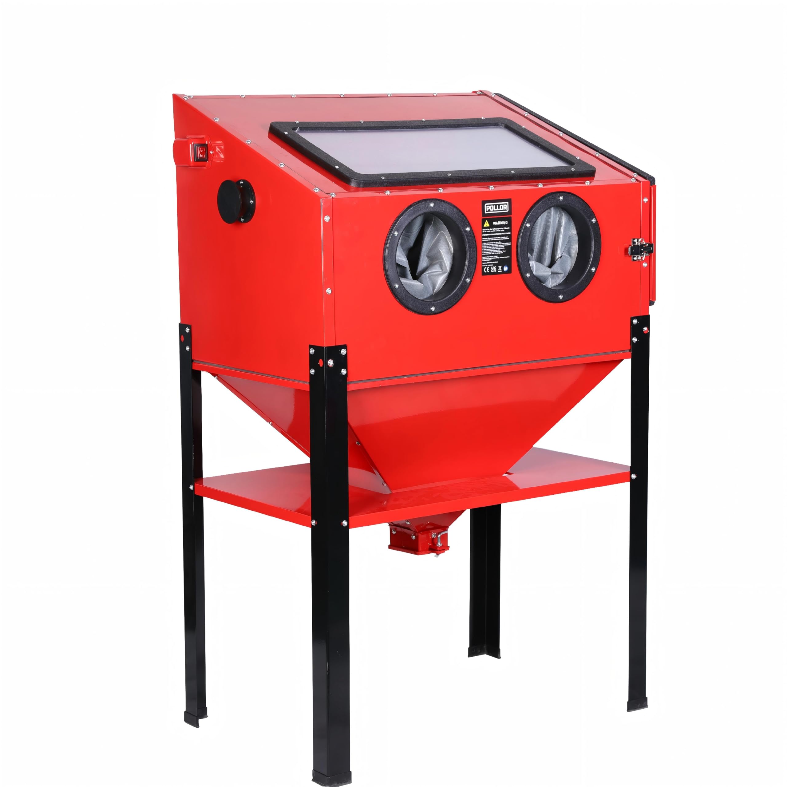 Pollor 220L Industrial Sandblasting Cabinet With Led Light Abrasive Grit Shot Blast from B&Q