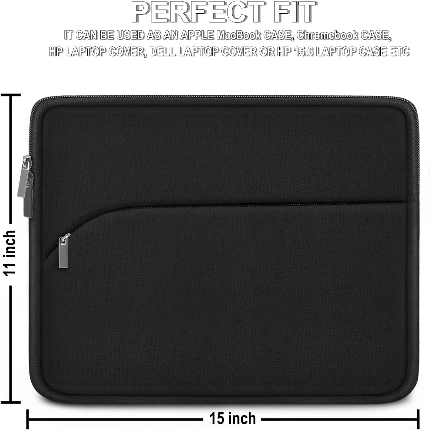 Laptop Sleeve 15 inch, Portable Monitor Protective Cover with Front Pocket image 5