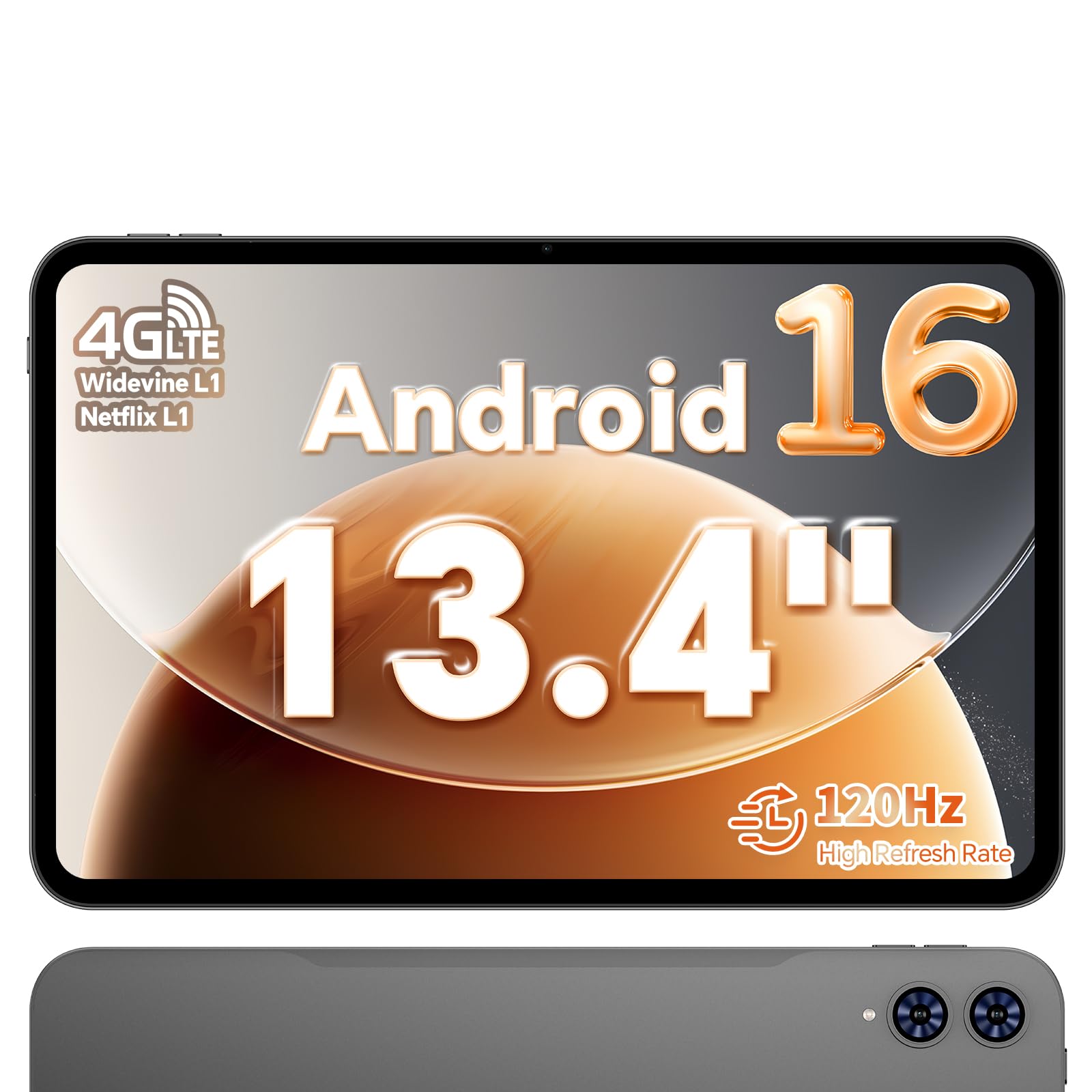 TECLAST T65 Tablet 13.4 Pollici 120Hz Display Tablet Android 16, Doppio SIM 4G LTE+5G WiFi, 2.2GHz Octa-Core, 20GB RAM+128GB ROM(TF 4TB) Widevine L1/13MP/BT5/GPS