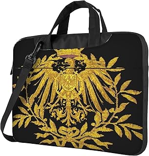 [Rtjbsdt] ノートパソコン保護ケース、軽量で持ち運びに便利、内ポケット、持ち運びハンドル、ショルダーストラップ付き、ユニセックス。（プロイセンヴィンテージドイツ帝国イーグルゴールドドイツ）