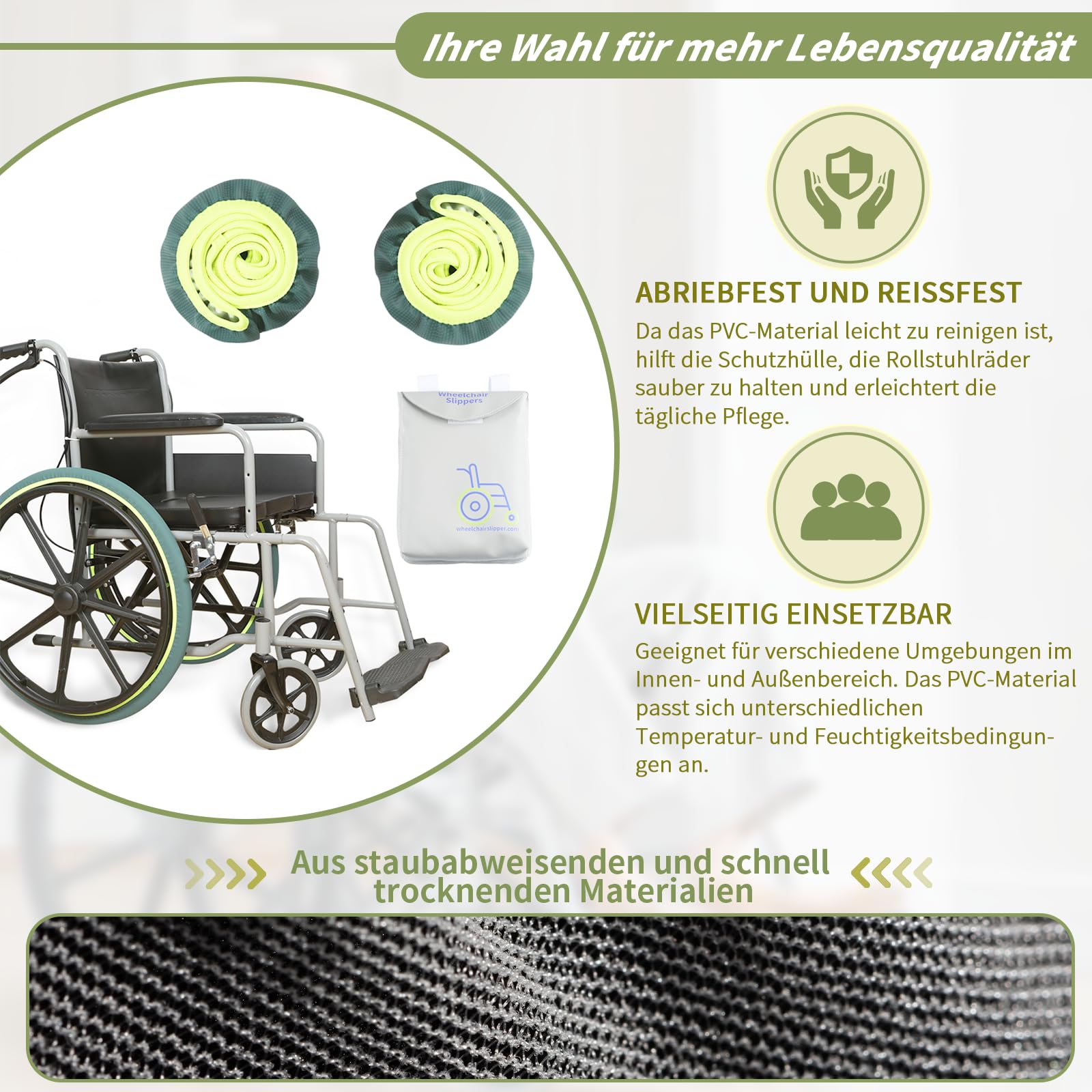 Coperture per pneumatici per sedia a rotelle per proteggere pavimenti e tappeti, accessori per sedie a rotelle, in PVC (blu, 24 pollici)