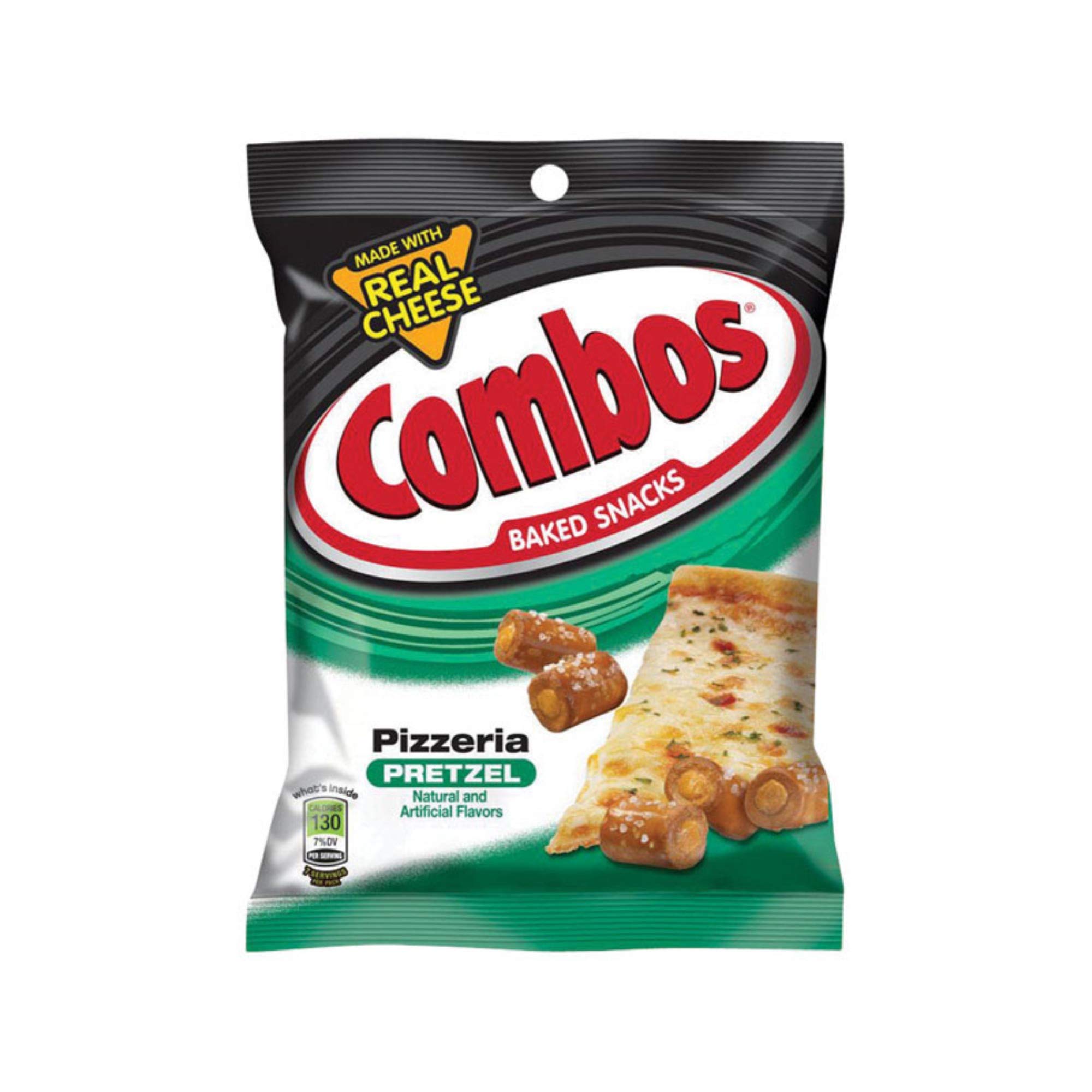 Combos Pizzeria Pretzel Baked Snacks - Crisps and Snacks for Everyone - Crunchy Pretzels Snack Packs - 3 x 178.6 grams