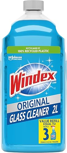 Windex - Recambio para limpiador de vidrio azul original 2 L