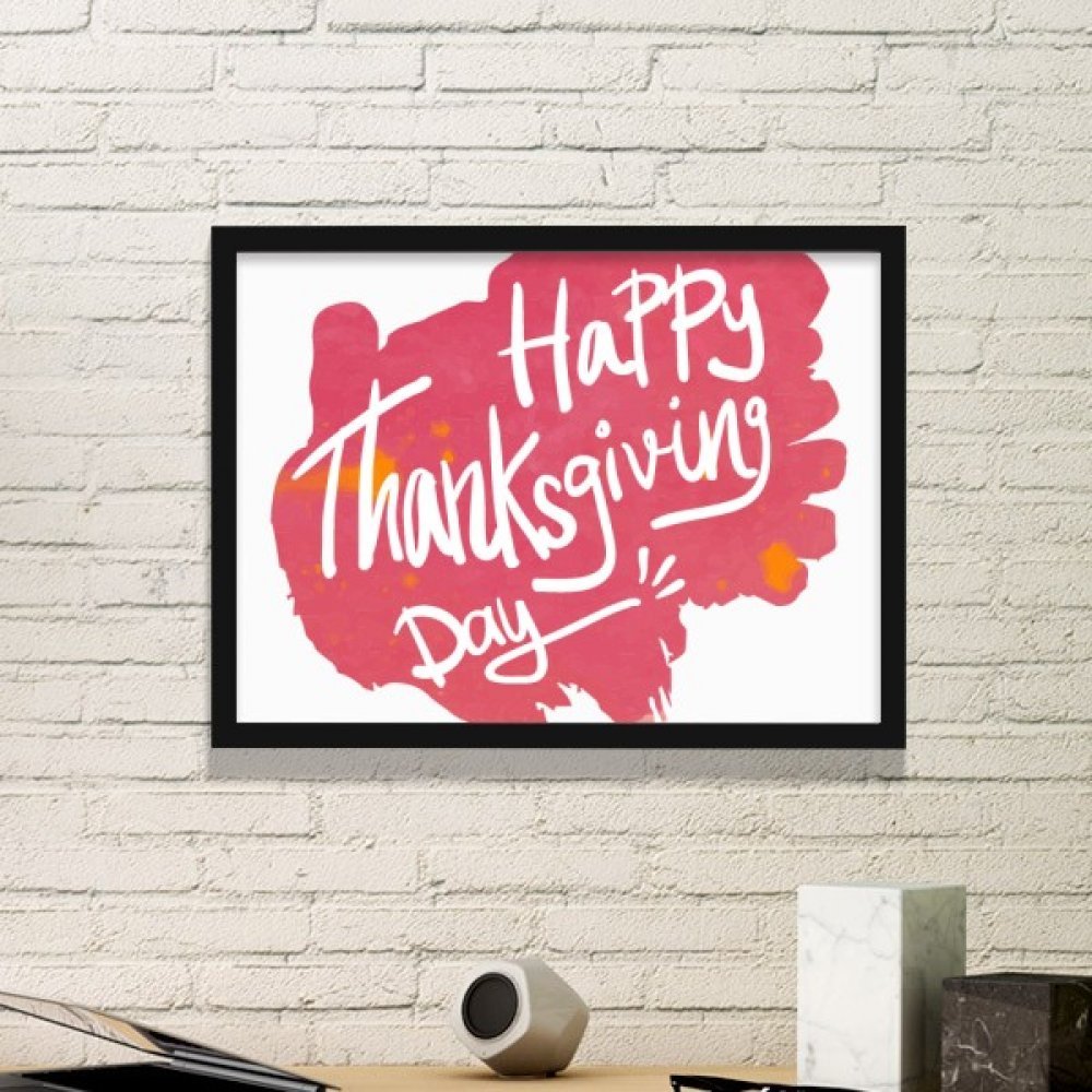 Art prints rose aquarelle Thanksgiving pour habiller un mur vide cadre noir