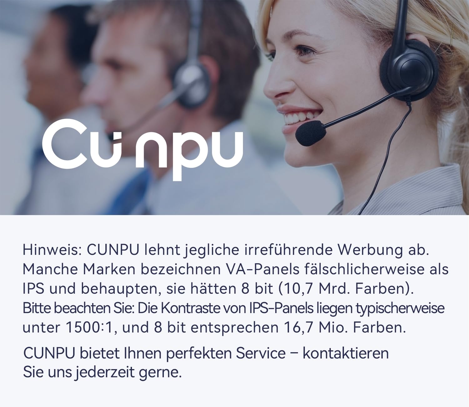 CUNPU 4K Monitor 32 Zoll, 1,07 Mrd. Farben, 100% sRGB, 95% DCI-P3&AdobeRGB, VA, Augenschonend, VESA(75X75mm), HDR, HDMI*2 DP*2, Für professionelles Arbeiten, Design & Content