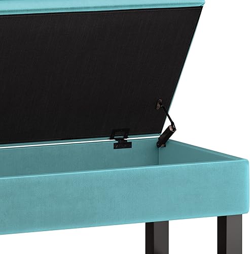 Miniatura 116 de SIMPLIHOME Cosmopolitan - Banco otomano rectangular de transición de 44 pulgadas de ancho con parte inferior abierta en piel sintética vegana gris