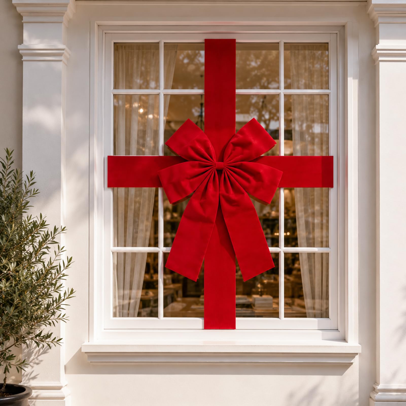 Lazo Gigante Rojo para Regalo Coche 40x50cm, Decoración Navideña