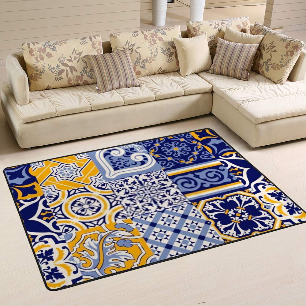 Tapis de salon anti-peluche et grand tapis doux pour le sol