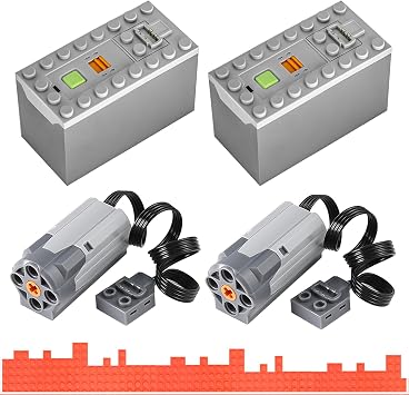 Power Funtion 4PCS M-Motor&AAA Battery-Case Set,Compatible with Toy Building Block L Brand