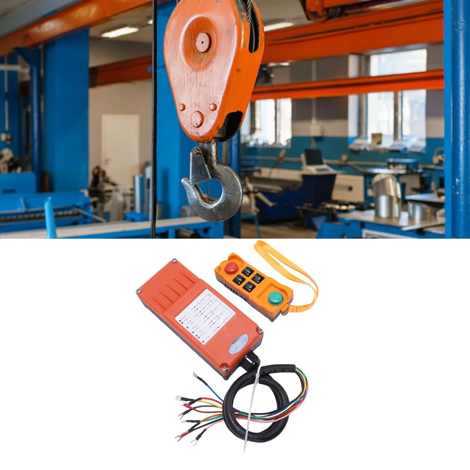 Control Remoto inalámbrico Industrial, CA 220 V 4 Canales 100m grúa Control Remoto con 1 transmisor y 1 Receptor, para grúas industriales eléctricas, grúas Puente y Bombas de hormigón