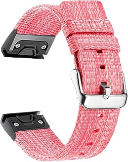 GQMYOK Para Garmin Fenix 6 6X Pro 5 5X Plus Forerunner 945 935 Approach S60 S62 Pulseira de pulso de nylon de fácil ajuste