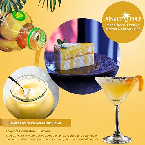 Miniatura 2 de Jungle Pulp Mezcla de puré de maracuyá de Costa Rica para bebidas heladas margaritas cócteles té postres reales y hornear mejor que el jarabe