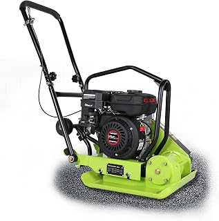 Plate Compactor Machine 6.5HP with 196cc Gas Engine, 5400 VPM Power Vibratory Ground Compactors Machine, 20"x15" Plate Tamper Dirt Compactor for Paving Landscape, Walkways, Asphalts