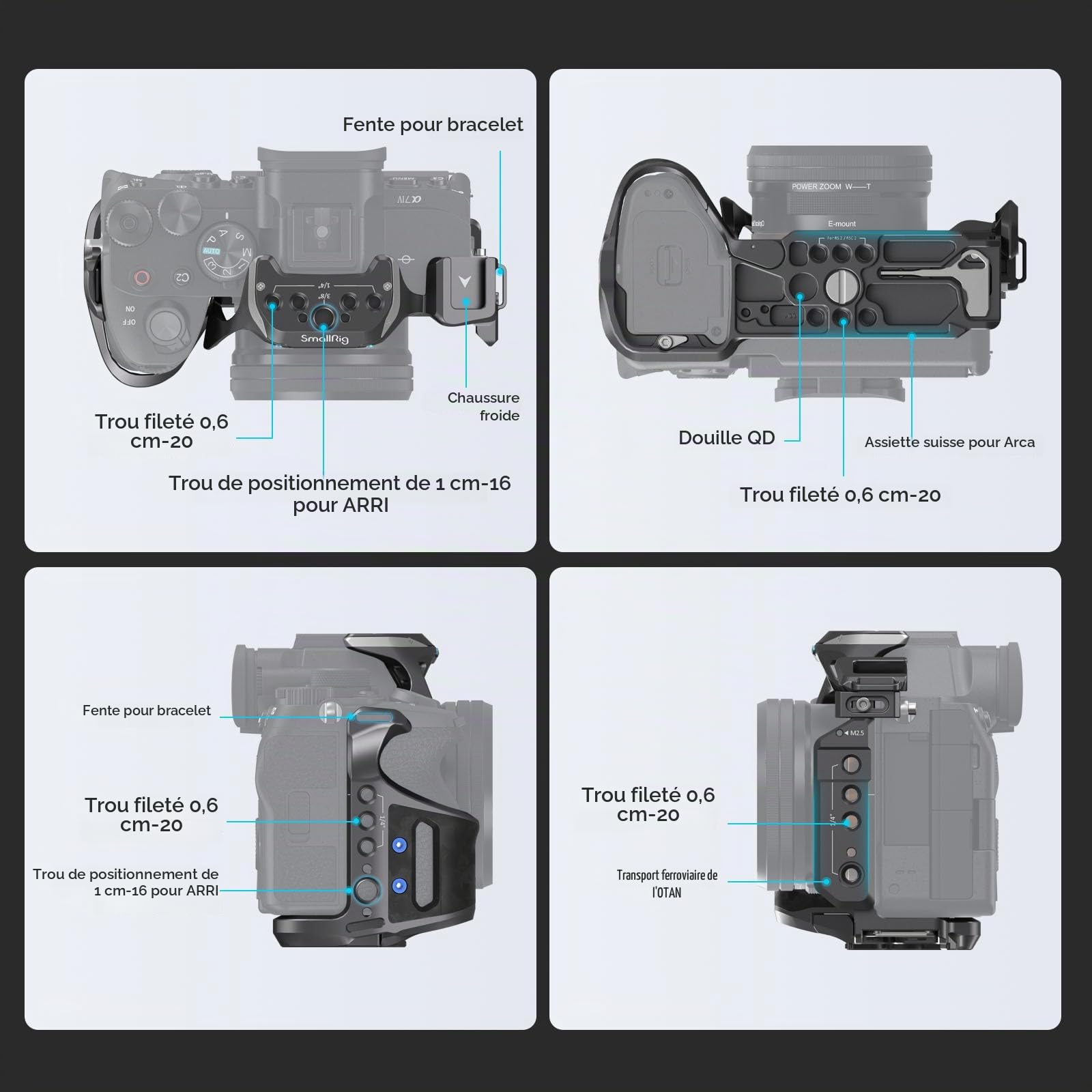 SMALLRIG Cage Kit pour Sony A7R V/A7 IV/A7S III - 4308