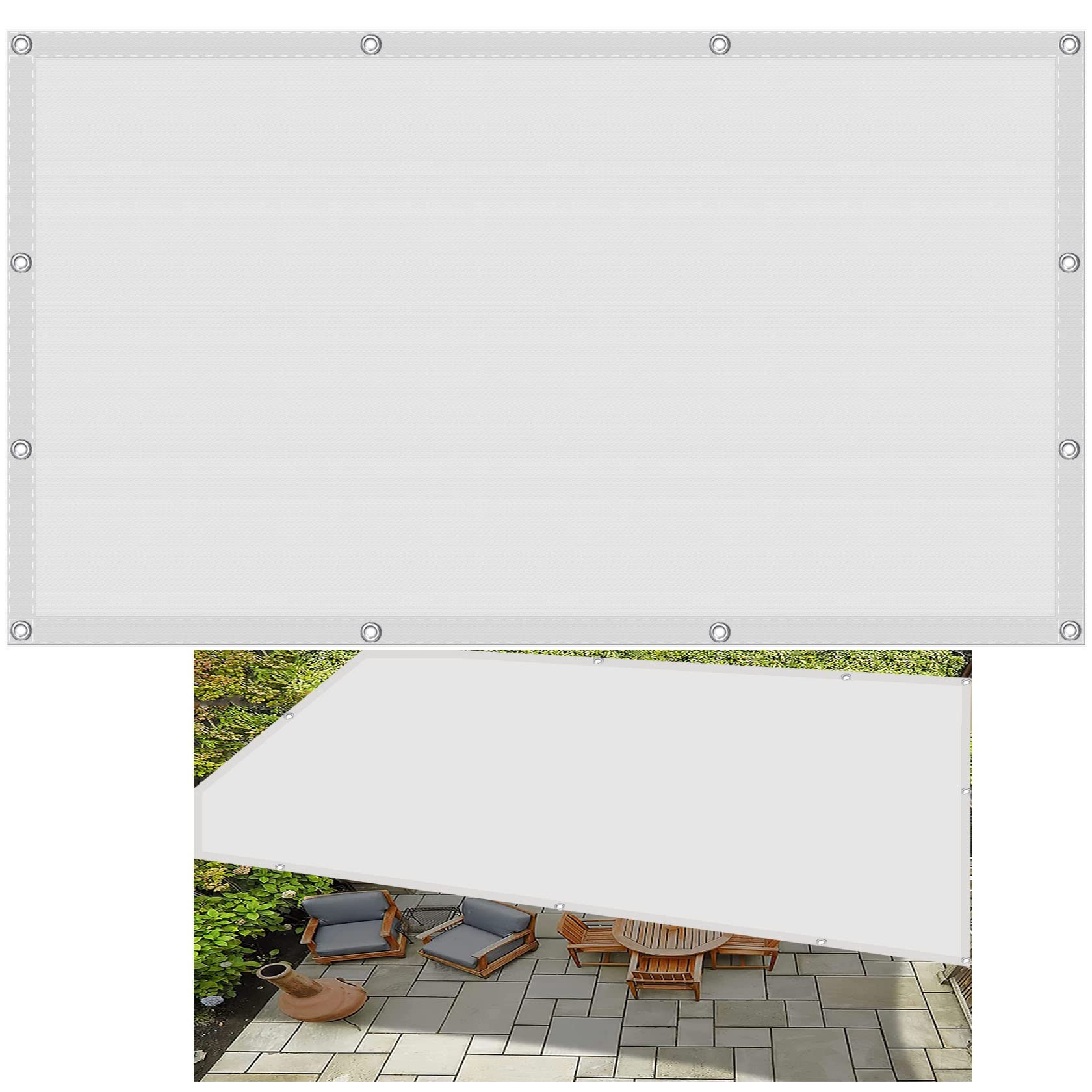 Voile d'ombrage carré blanc de 6 x 6 m étanche de haute qualité