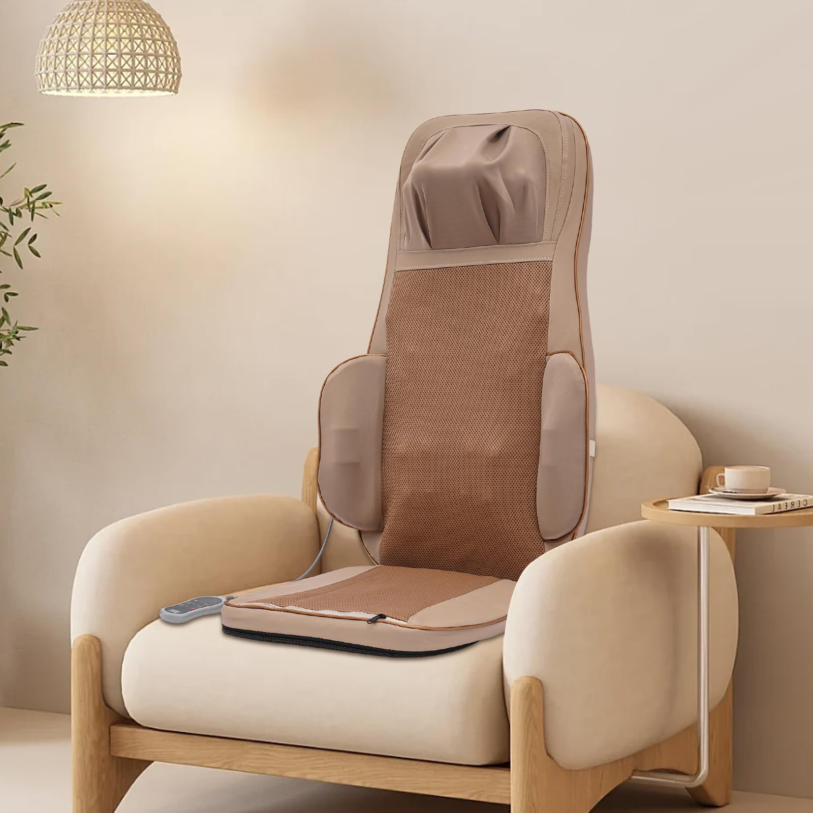 Cuscino massaggiante elettrico a 3 velocità e 3 modalità, massaggiatore per schiena con funzione di calore (42 ℃), per massaggio a compressione multifunzionale, per spalle, vita, fianchi