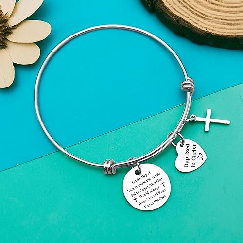 Miniatura 5 de Pulsera de bautismo, regalos de bautismo para mujeres, regalo cristiano, inspirador, ajustable, regalo religioso para amigos, familia, joyería
