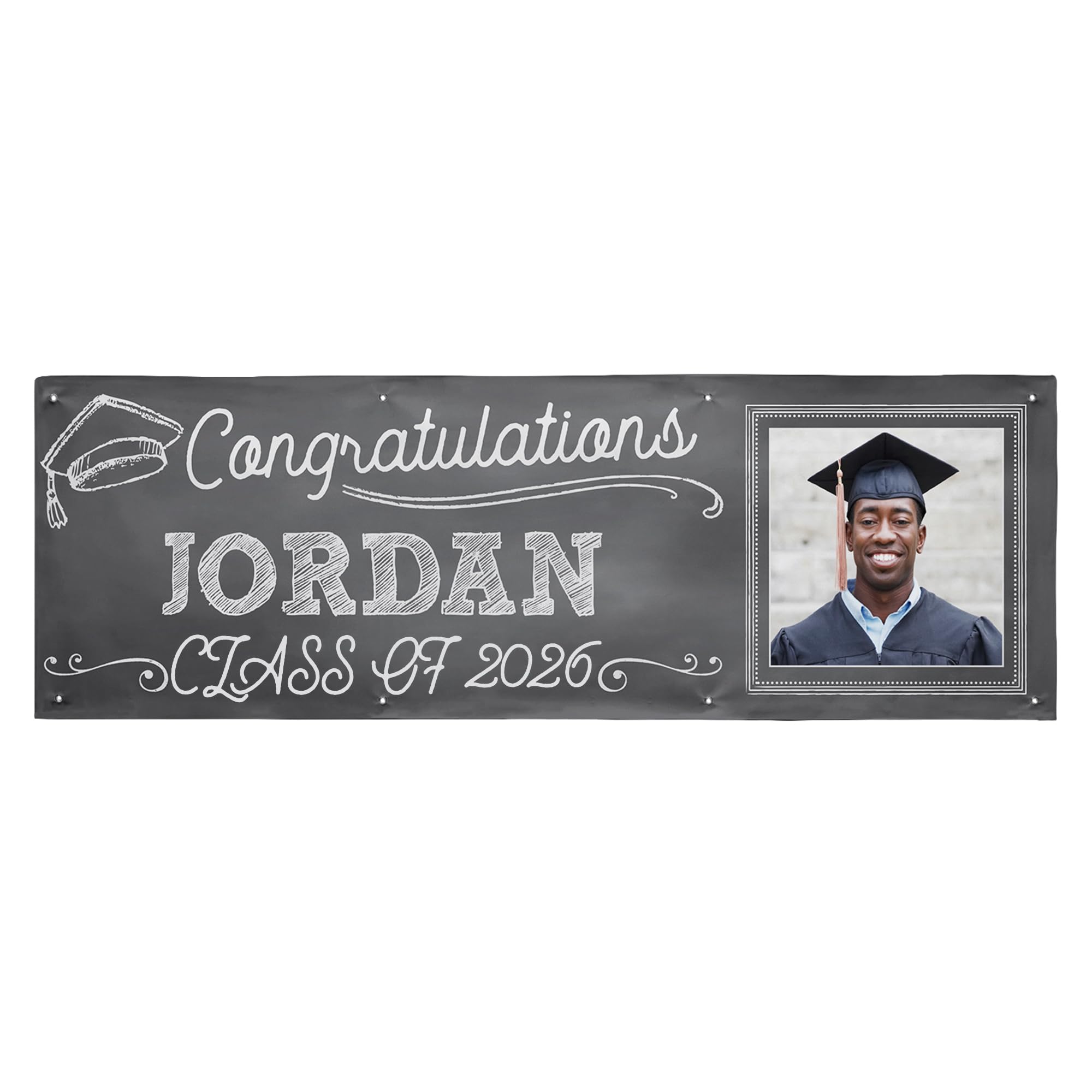 Let's Make Memories Personalized Graduation Banner - Class of 2026 or Any Year - Graduation Party Decorations - Custom Congratulations Photo Banner -