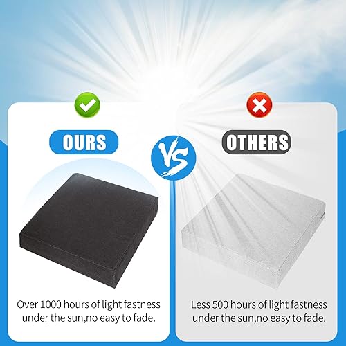 Miniatura 4 de Fundas de cojín para patio, 24 x 24 x 4 pulgadas, fundas de repuesto para cojines de patio, alta resistencia a los rayos UV, resistentes al agua,