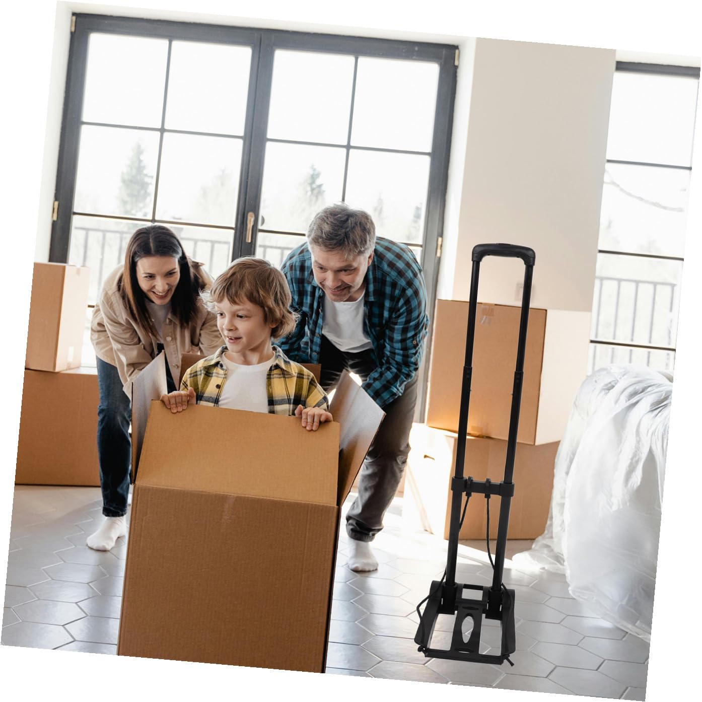 VILLCASE Carro de Compra Plegable Ruedas 2 Ruedas Doble Gancho Compacto Portátil para Equipaje Pequeño y Carga, Base Reforzada de Plástico PP, Adecuado para Transporte y Viajes