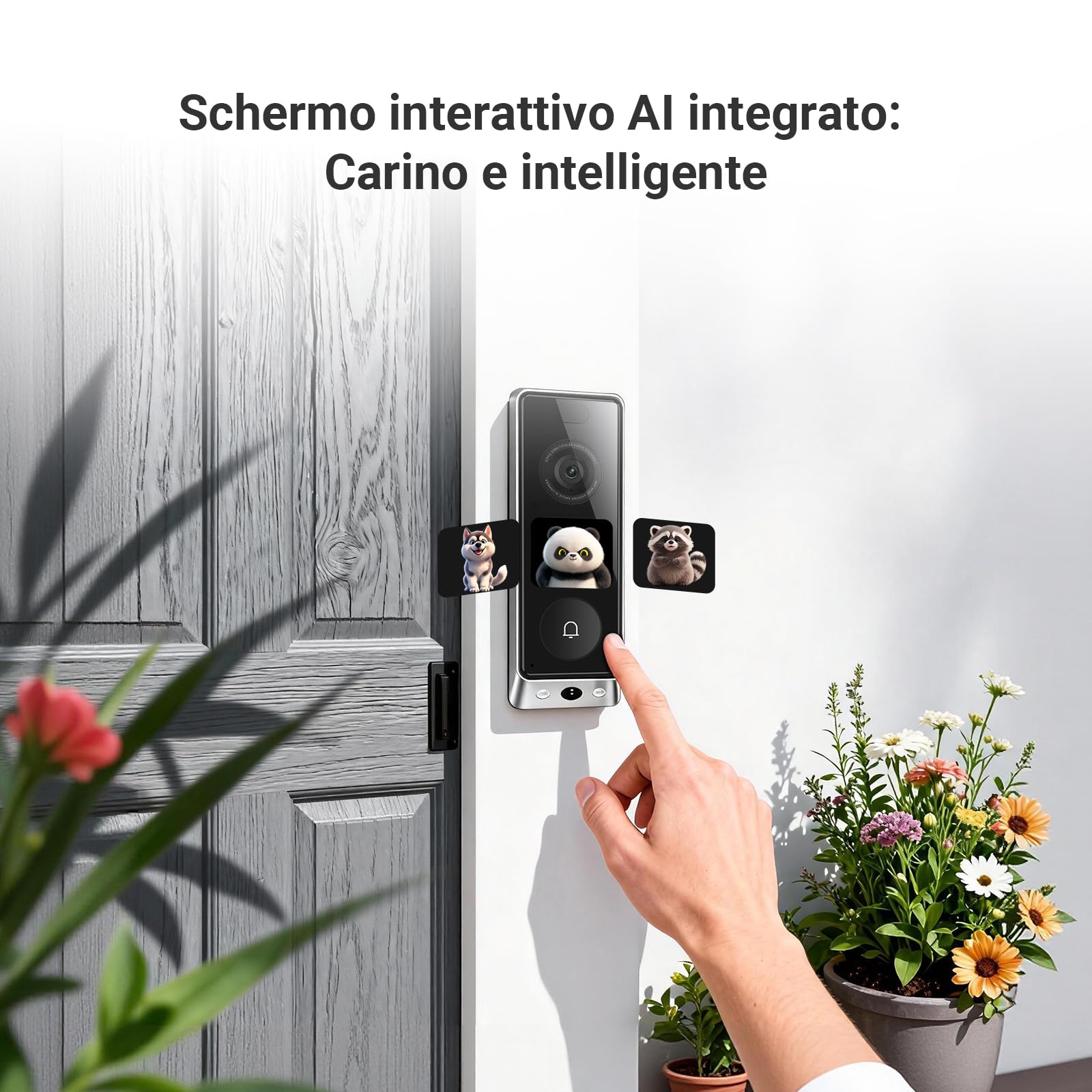EZVIZ Video Campanello Wi-Fi Senza Fili con Doppia Lente 6MP+2MP, Schermo AI Interattivo, 24/7 Pre-Rolling, Rilevamento Persone/Pacchi, 2 Batterie 9600mAh, Wi-Fi 6, Chime Incluso, 32GB, EP8 Ultra