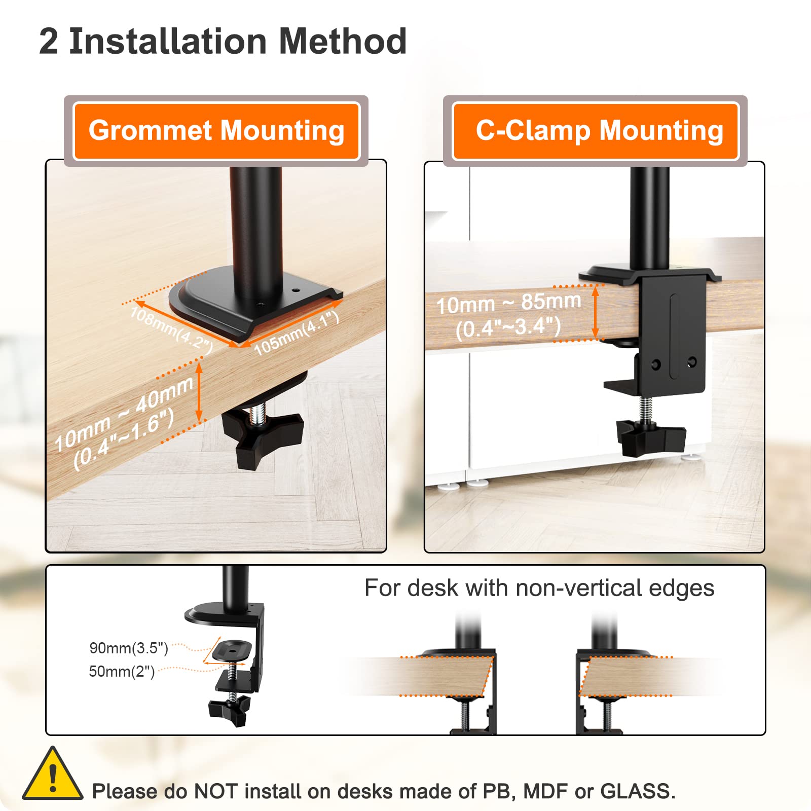 OneForAll DM 7210 Universele dubbele monitorarm Zwart