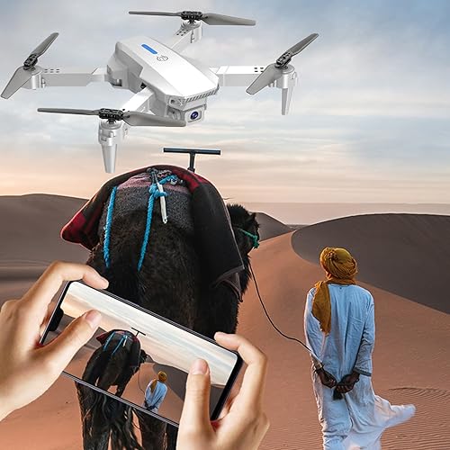 Drone with Camera, Remote Control Foldable Drone with Dual 4K HD FPV Camera - Altitude Hold, Headless Mode, One Key Start Speed Adjustment,