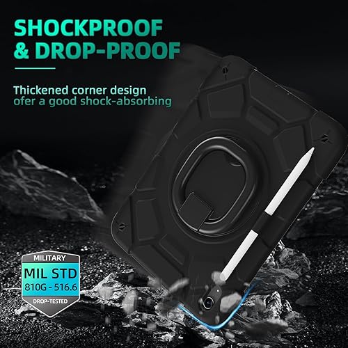 Miniatura 3 de Funda para iPad (A16) de 11 generación de 11 pulgadas (2025), iPad de 10.9 pulgadas (2022), con protector de pantalla de vidrio templado soporte