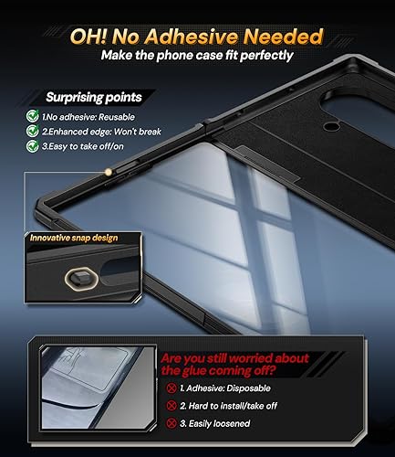 Miniatura 8 de Kaiiecal Funda delgada para Galaxy S24-Ultra 3 modos de soporte Funda para cámara Parte trasera dura y borde suave antideslizante, funda protectora