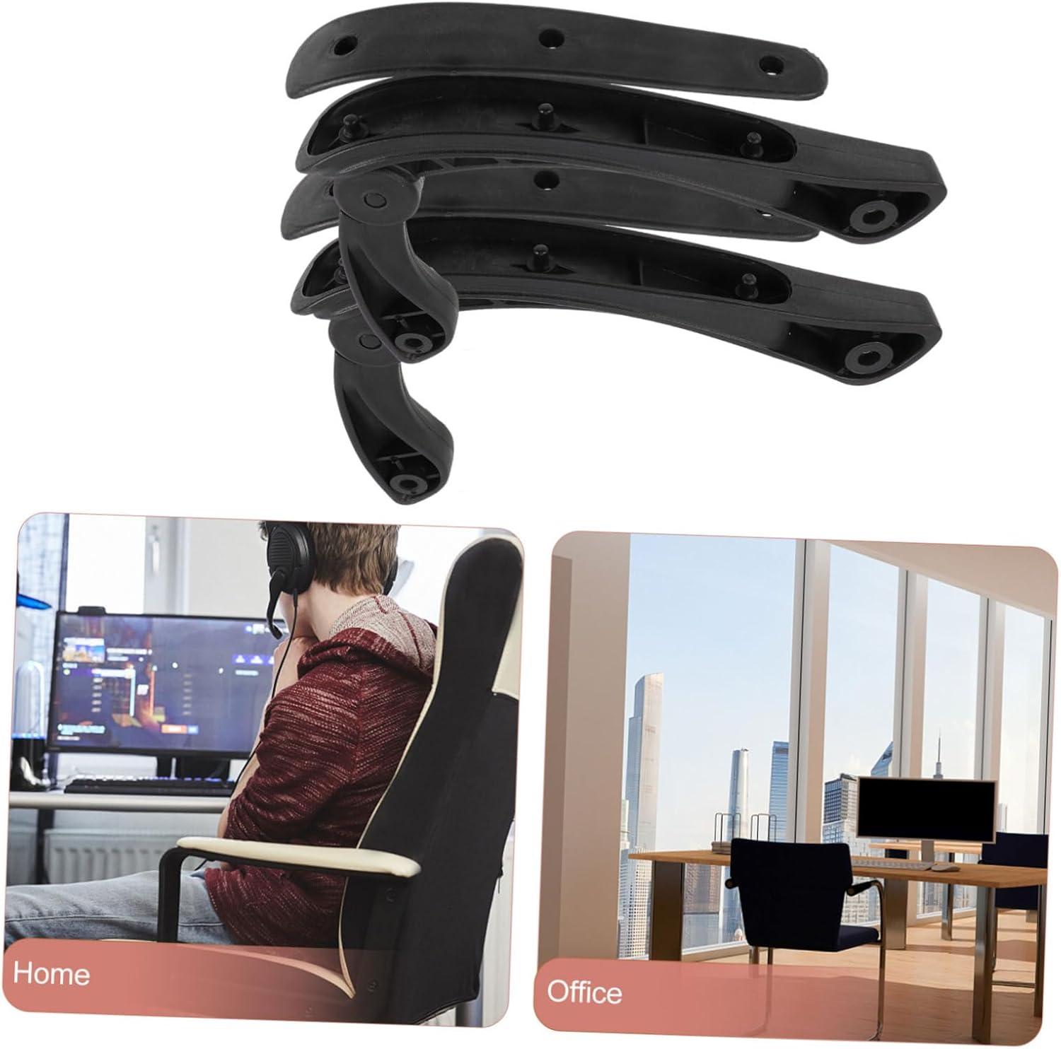 2Pcs Armrest Replacement Parts for Office Chair Sturdy Daily Use Chair Arm Rests Grip Household and Office Furniture Accessory for Comfortable Support