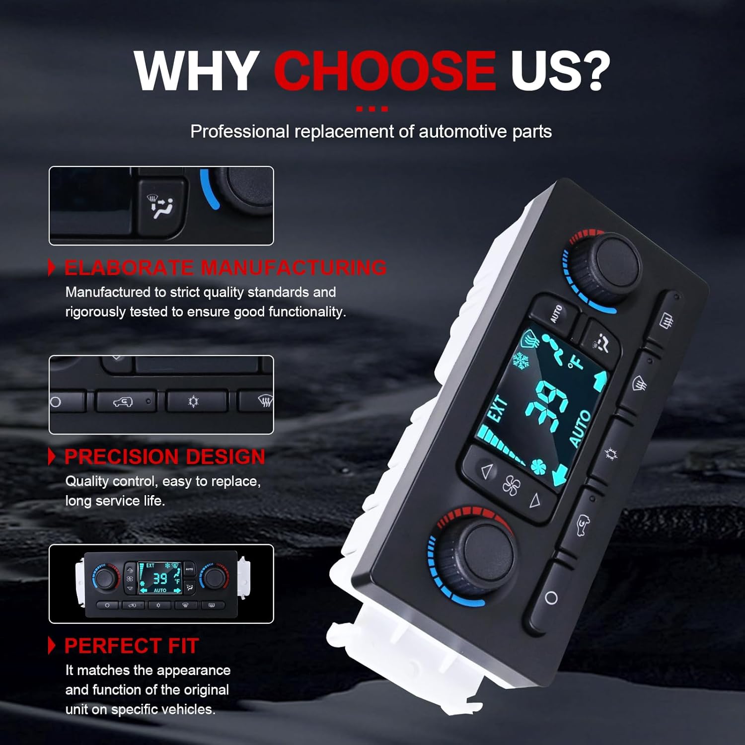 10367041 A/C Heater Climate Control Module Panel Switch Compatible with 05-06 Chevy Silverado Suburban GMC Sierra Yukon Envoy Cadillac Escalade Rainier Hummer Bravada 15855848 15832314